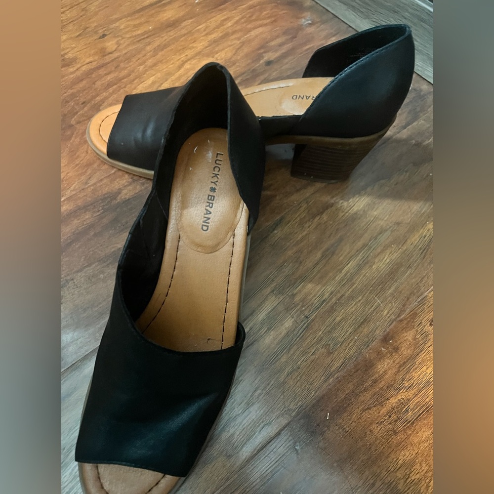 LUCKY BRAND EUC open toe booties